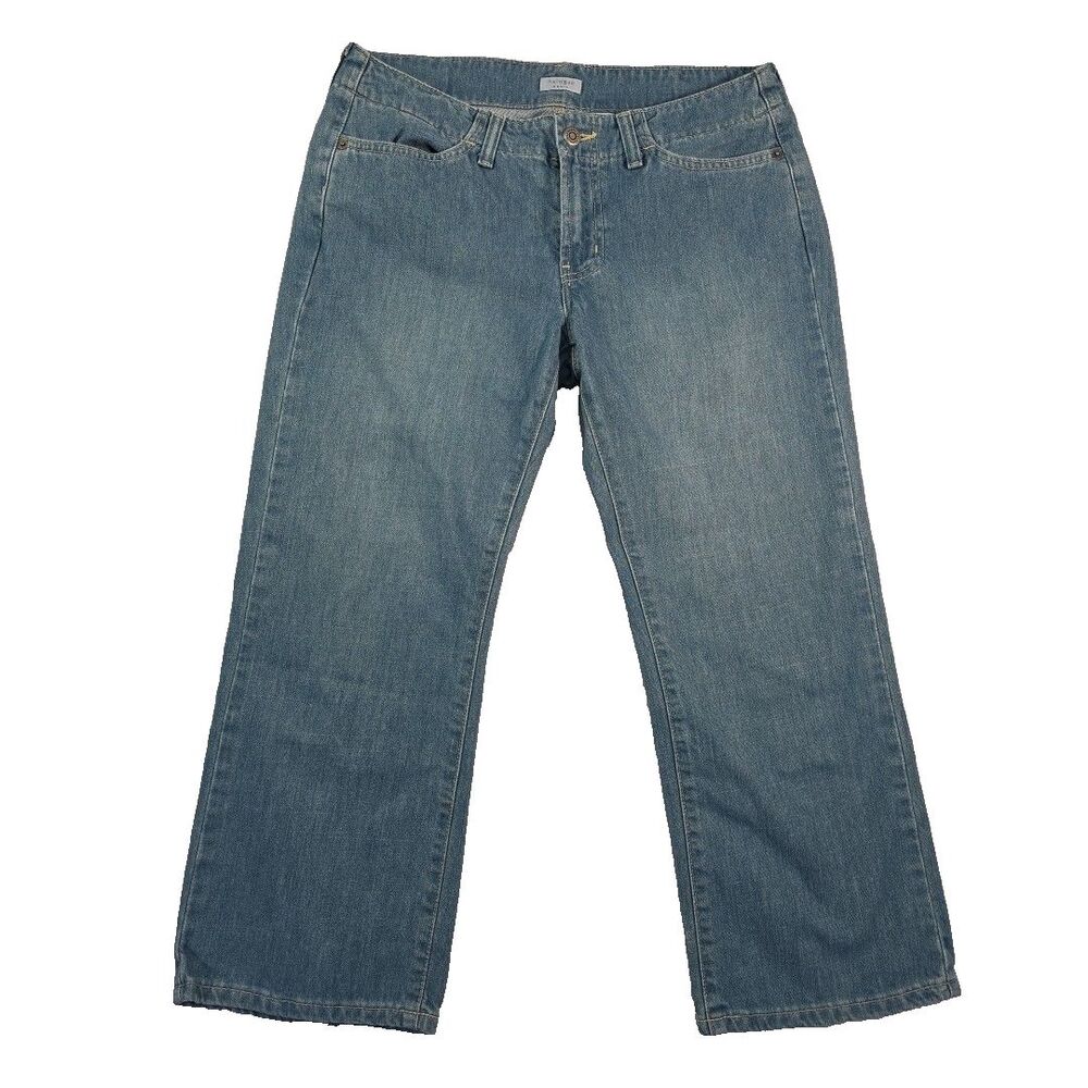 Halogen Cropped Wide leg Jeans Women's size 6 Mid Rise Embroidered Pockets